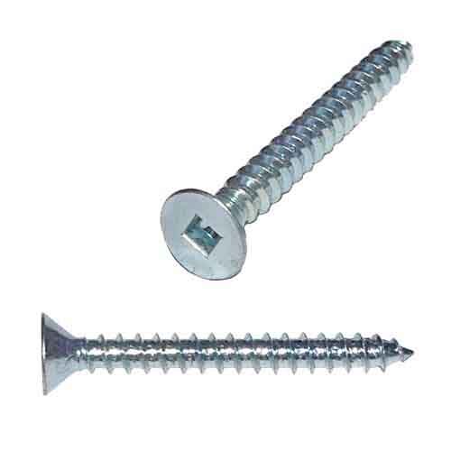 FSQTS101 #10 X 1" Flat Head, Square Drive, Tapping Screw, Type A, Zinc